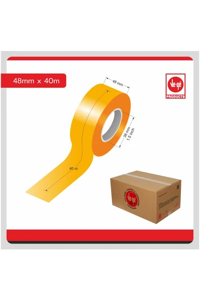 Ve-ge Vege Super Clear Koli Bandı Handy Pack Bant Makinalı 48X40 m 1.5 inch - Resim 4