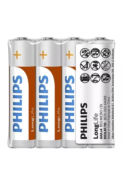 Philips Çinko 4lü Aaa Ince Pil R03l4f10 ürün görseli 1