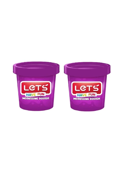 LET'S HAVE FUN Tek Renk Oyun Hamuru Neon Mor ( 150 Gram) Ikili ürün görseli