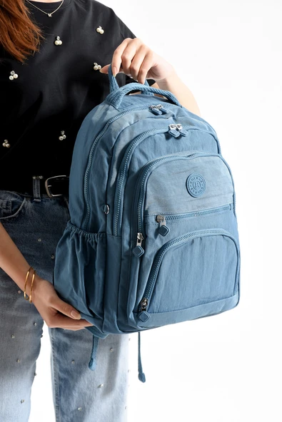 Blacklion Kızıltepe Su Geçirmez Krinkıl Kumaş Laptop Bölmeli Okul, İş ve Seyahat Sırt Çantası ürün görseli 1