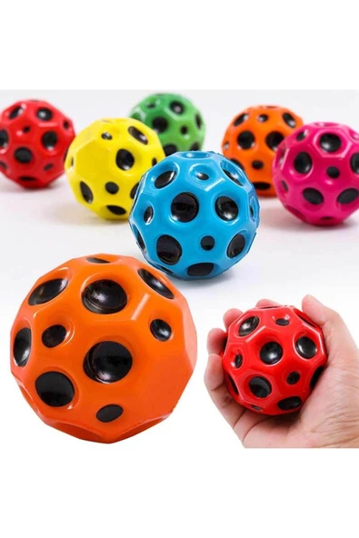 Kampus Kırtasiyem 2 Adet Süper Yükseğe Zıplayan Delikli Bouncer Ball Space Ball Uzay Topu Moon Ball - Resim 4