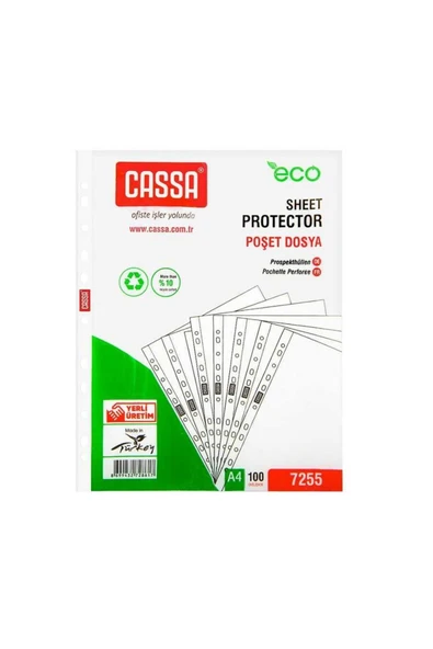 Cassa Poşet Dosya A4 Boy 100lü 3 Paket 300 Adet ürün görseli 1