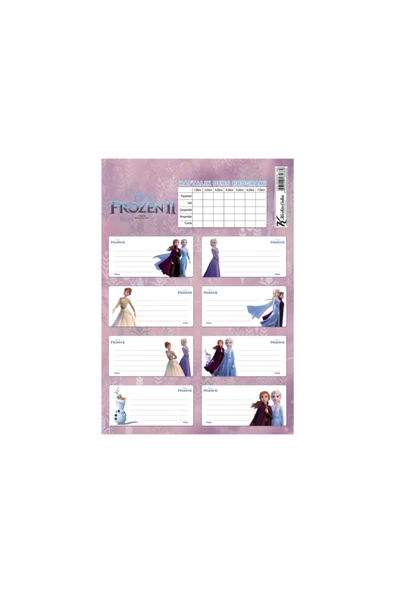 KESKİN COLOR Frozen Iı Ders Programlı 3 Yaprak Okul Etiketi - Resim 3