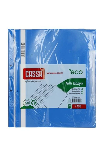 Cassa Telli Dosya Plastik Eco A4 Mavi 7730 50 Li - Resim 2