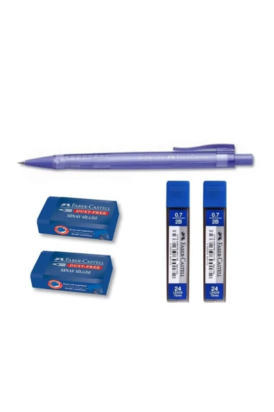 Faber Castell Econ 0.7 Versatil Kalem + 2 Adet Sınav Silgisi + 2 Adet 0.7 Mm Uç ürün görseli 1