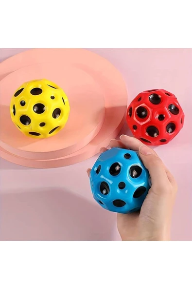 Kampus Kırtasiyem 2 Adet Süper Yükseğe Zıplayan Delikli Bouncer Ball Space Ball Uzay Topu Moon Ball - Resim 6