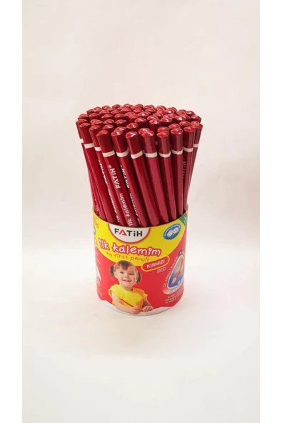 Fatih Kırtasiye Jumbo Kurşun Kalem Açık Pembe Renk, Jumbo Kırmızı Kalem Başlık Kalemi 2 Kalem Birliktedir - Resim 3