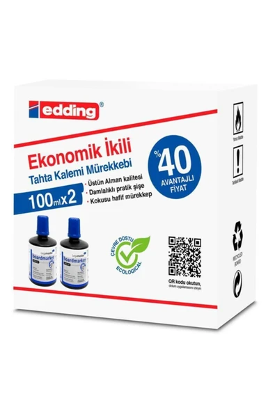 Legamaster Tahta Kalem Mürekkebi Ekonomik 100 ml Mavi (2 Li Paket) ürün görseli 1