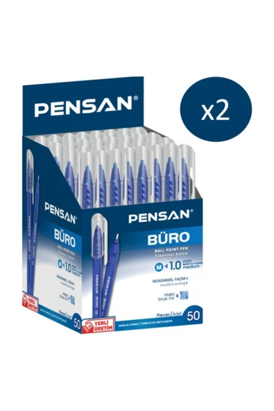 Pensan Büro Tükenmez Kalem 50'li Mavi- 2 Kutu ürün görseli