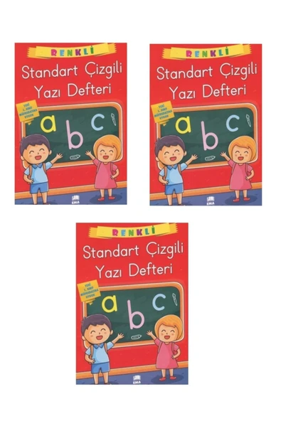 Ema Kitap 24 Yaprak Standart Kılavuz Dik Çizgili Güzel Yazı Defteri 27x19 cm 3 Adet ürün görseli 1