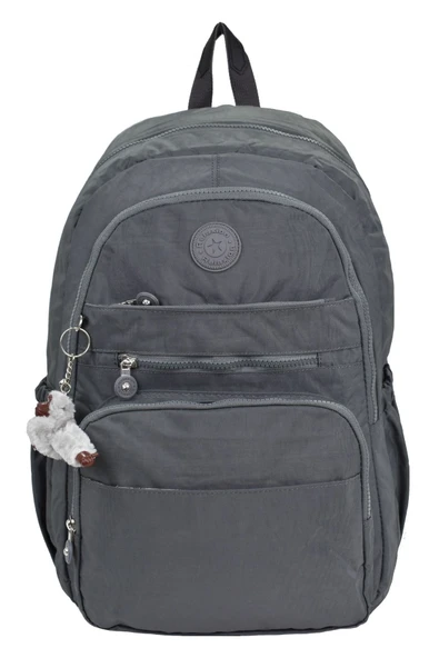 Kampüs Kırtasiyem Su Geçirmez Krinkıl Kumaş Ortopedik Çok Gözlü Okul Sırt Çantası - Resim 2