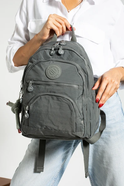 Kampüs Kırtasiyem Sanmorris Unisex Suya Dayanıklı Krinkıl Kumaş Çok Gözlü Orta Boy Laptop Okul ve Sırt Çantası ürün görseli 1