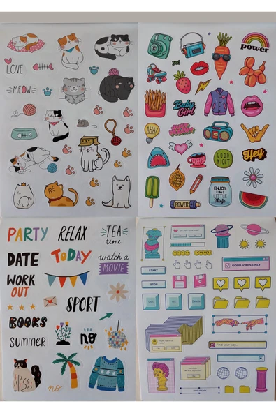 Kampüs Kırtasiyem Duygulu Sticker Kitapçığı 16 Sayfa - 24 * 17 cm / Defter Ajanda Çıkartma  Eğlenceli Sticker - Resim 3