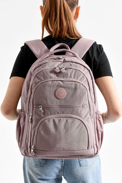 Blacklion Kızıltepe Su Geçirmez Krinkıl Kumaş Laptop Bölmeli Okul, İş ve Seyahat Sırt Çantası - Resim 2