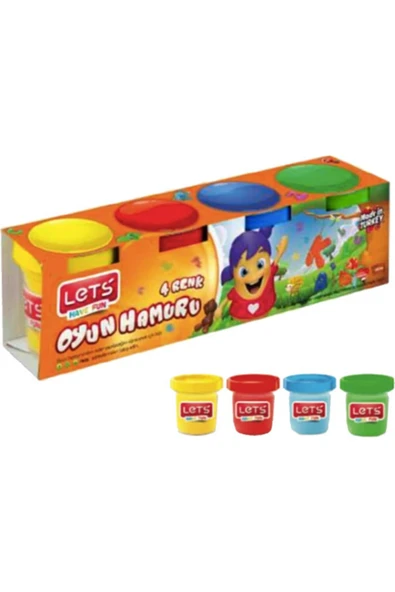 LET'S HAVE FUN 4'lü Oyun Hamuru - 6'lı Parmak Boyası - Resim 2