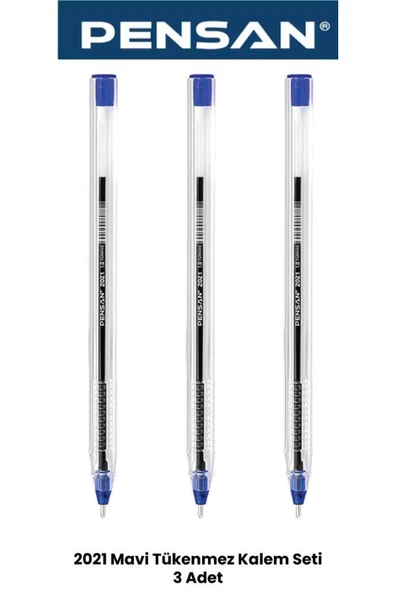 Pensan 2021 Mavi Tükenmez Kalem Seti 3 Adet ürün görseli 1