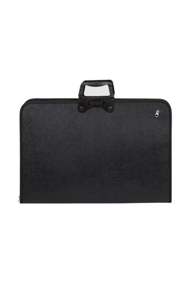 Kampüs Kırtasiyem Dikkat Jumbo Boy Proje Çantası Resim Çantası Çizim Çantası Askılı Siyah 55*75 Cm 50x70 - Resim 2