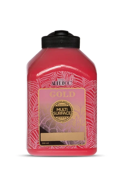 Artdeco lisans kırtasiye Gold Multi Surface Saten Akrilik Boya 500ml 220 Kırmızı ürün görseli 1