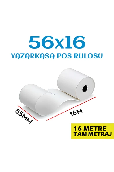 Kampüs Kırtasiyem 56x16 Termal Pos Rulosu ( 1 Paket-10'lu) ürün görseli