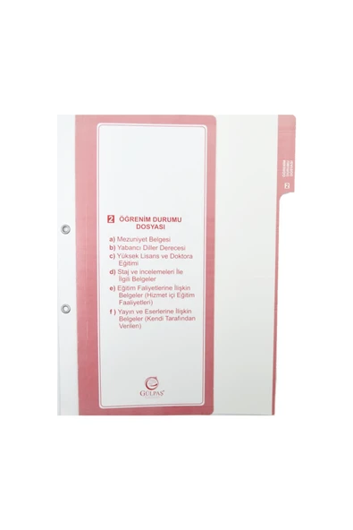 Gülpaş Kırtasiye Gülpaş Öğretmen Özlük Dosyası İçi 8 Dosya Kod:699 - Resim 4