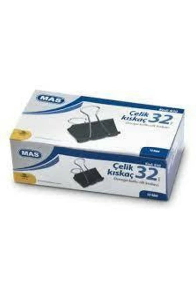 Mas stationery Kıskaç  Omega Çelik 32 mm 12'li ürün görseli