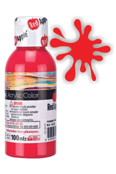 Red Apple Akrilik Boya Kırmızı (RED) 100 Ml. Doğadan Ilham Alan Renkler. ürün görseli 1
