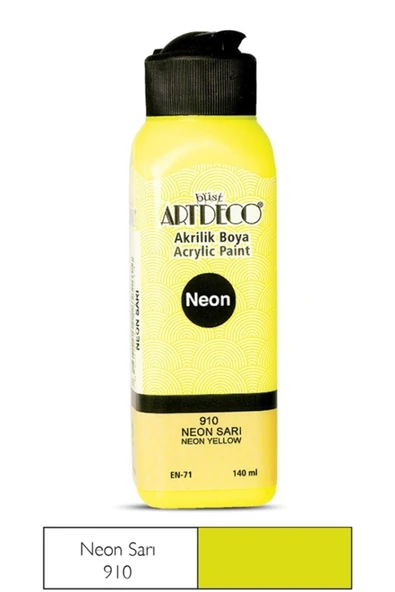 Artdeco lisans kırtasiye Kmpny Akrilik Boya 140ml Neon Sarı 910 ürün görseli