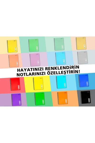 Mynote Flex Neon A4 Defter 96 Yaprak Çizgili Defter 4 Adet - Resim 3