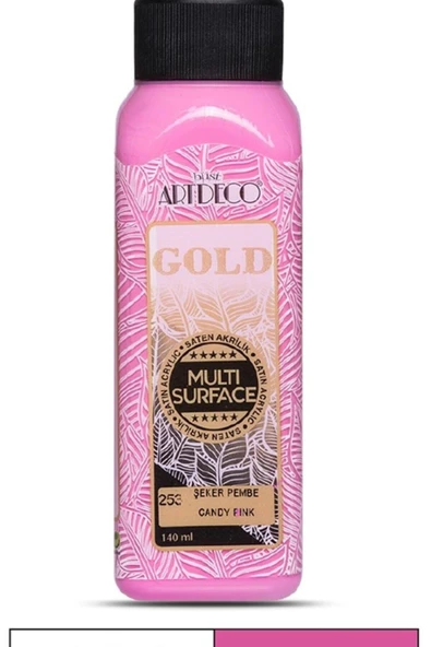 Artdeco lisans kırtasiye Gold Multi-surface Akrilik Boya 140ml Şeker Pembe 253 ürün görseli 1