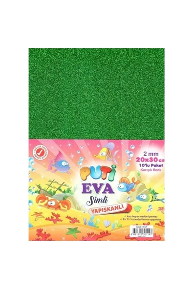 Puti Eva Simli Yapışkanlı 10 Lu A4 Karışık Renk ürün görseli 1