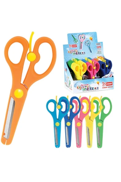 Mikro Şahin Kırtasiye Plastik Çerçeveli Çocuklar Için Güvenli Korumalı Küt Makas ürün görseli 1