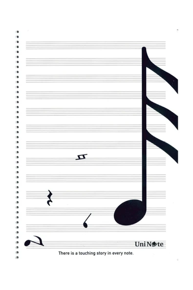 Micro A4 Müzik Defteri 30 Yaprak Spiralli Plastik Kapak Beyaz Renk Farklı Görseller ürün görseli 1