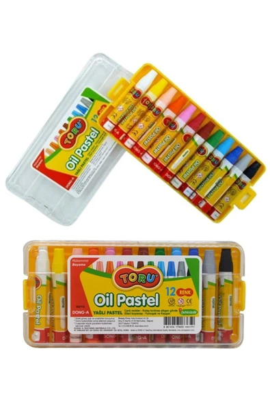 Donga Mygel Sert Plastik Kutu Dong A Toru Yağlı Pastel Boya 12 Renk ürün görseli 1