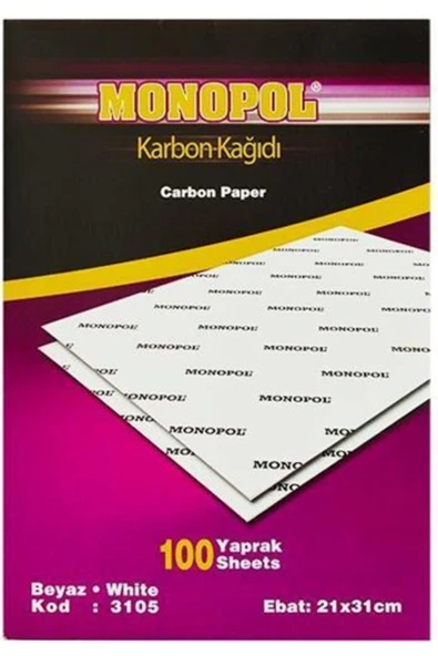 Monopol A4 Karbon Kağıdı Beyaz (5 Li Paket) ürün görseli 1