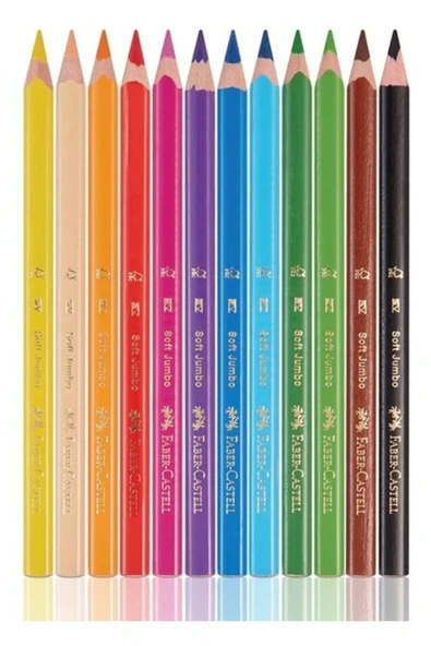 Faber Castell L - Jumbo Kuru Boya 12 Renk Tam Boy 951000 - Resim 2
