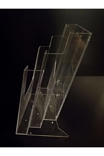 Kampus Kırtasiyem 3lü Masaüstü Broşürlük A4 Boyutunda, Broşür Kutusu 3 Katlı 3lü Mika Şeffaff 3 Gözlü - Resim 5