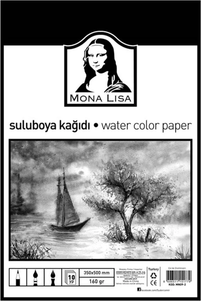 Monalisa Südor Sulu Boya Kağıdı (35*50 CM) )160 gram 10 Yaprak ürün görseli 1