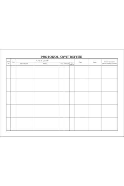 Kampüs Kırtasiyem Protokol Hasta Kayıt Defteri 400 Yaprak 23x32 Cm (800 SAYFA) - Resim 2