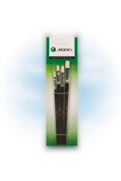 Kampus Kırtasiyem Maries Martol Fırça Seti Yağlı Ve Akrilik Boya Fırçası 6-8-10-12 No:577 - Resim 2