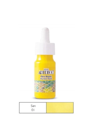 Artdeco lisans kırtasiye Ebru Boyası 30 Ml Sarı Y-016B-01 ürün görseli 1