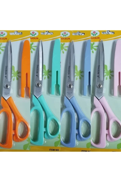 Golden Taksun Profesyonel Terzi Makası 23cm Muhtelif Pastel Renkler Koruma Kılıflı ürün görseli 1