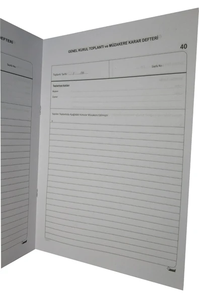 UYSAL Genel Kurul Toplantı Ve Müzakere Karar Defteri 40 Yaprak(80SYF) Numaralı 10 Lu Paket - Resim 4