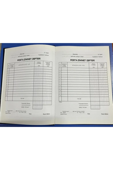 Gülpaş Kırtasiye Posta Zimmet Defteri Ciltli Suni Deri Büyük Boy 21x30 100 Yp - Resim 6