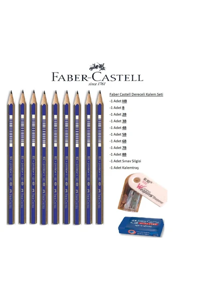 Faber Castell Resim Kalemi Faber Dereceli Kalem Seti Karakalem Seti B Serisi 9'lu ürün görseli