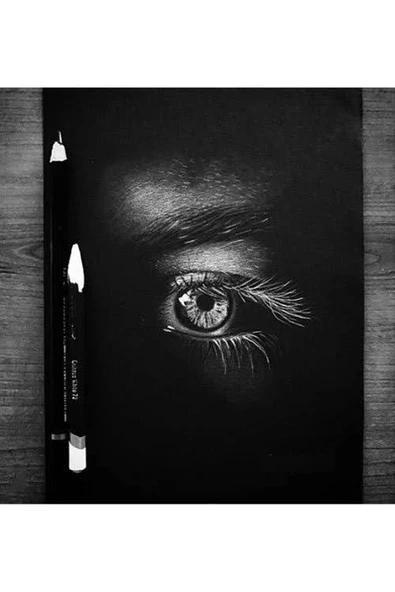 Pastel Siyah Defter ve Beyaz Jel Kalem Seti - Resim 8