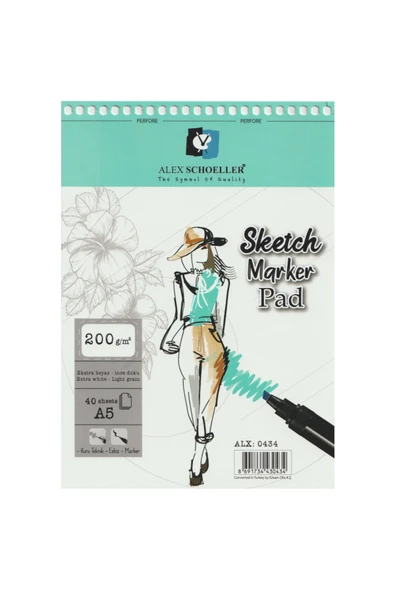 Alex Schoeller Spiralli Sketch Marker Pad 200gr A5 40 Yaprak / ALX:0434 ürün görseli