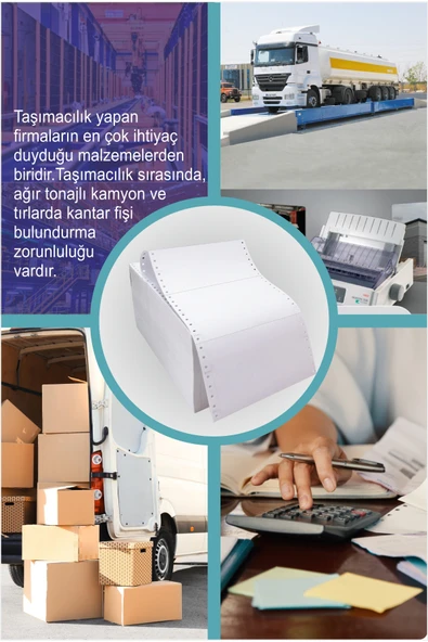 Kampus Kırtasiyem 6x17 Kantar Fişi 2 Nüsha 1000 Adet , Beyaz Otokopili Sürekli Form (6''x17 cm) - Resim 5