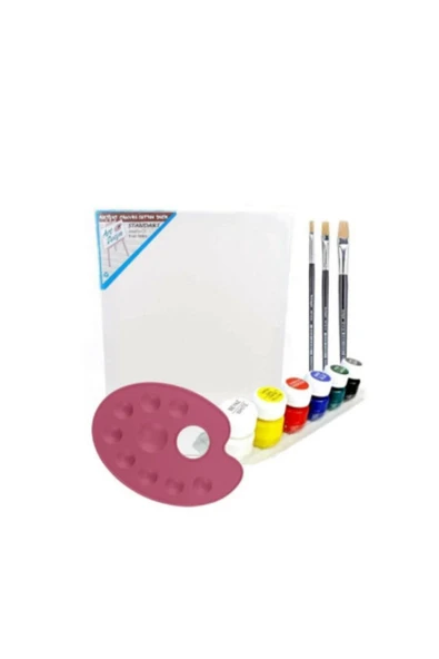 Elif İş Eğitim 35x50 Cm Resim Tuvali Boyama Başlangıç Seti - Akrilik Boya Fırça Palet Tuval Set T.s ürün görseli 1