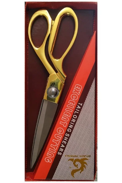 Kampus Kırtasiyem Kumaş Terzi Makası Paslanmaz Çelik Altın Rengi 24 Cm 9.5" - Resim 2