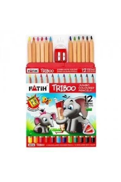 Fatih Kırtasiye Jumbo Trıboo Kuru Boya Kalem 12'li ürün görseli 1
